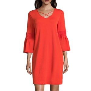 🧡a.n.a. X Front Swing Dress Tiger Lily